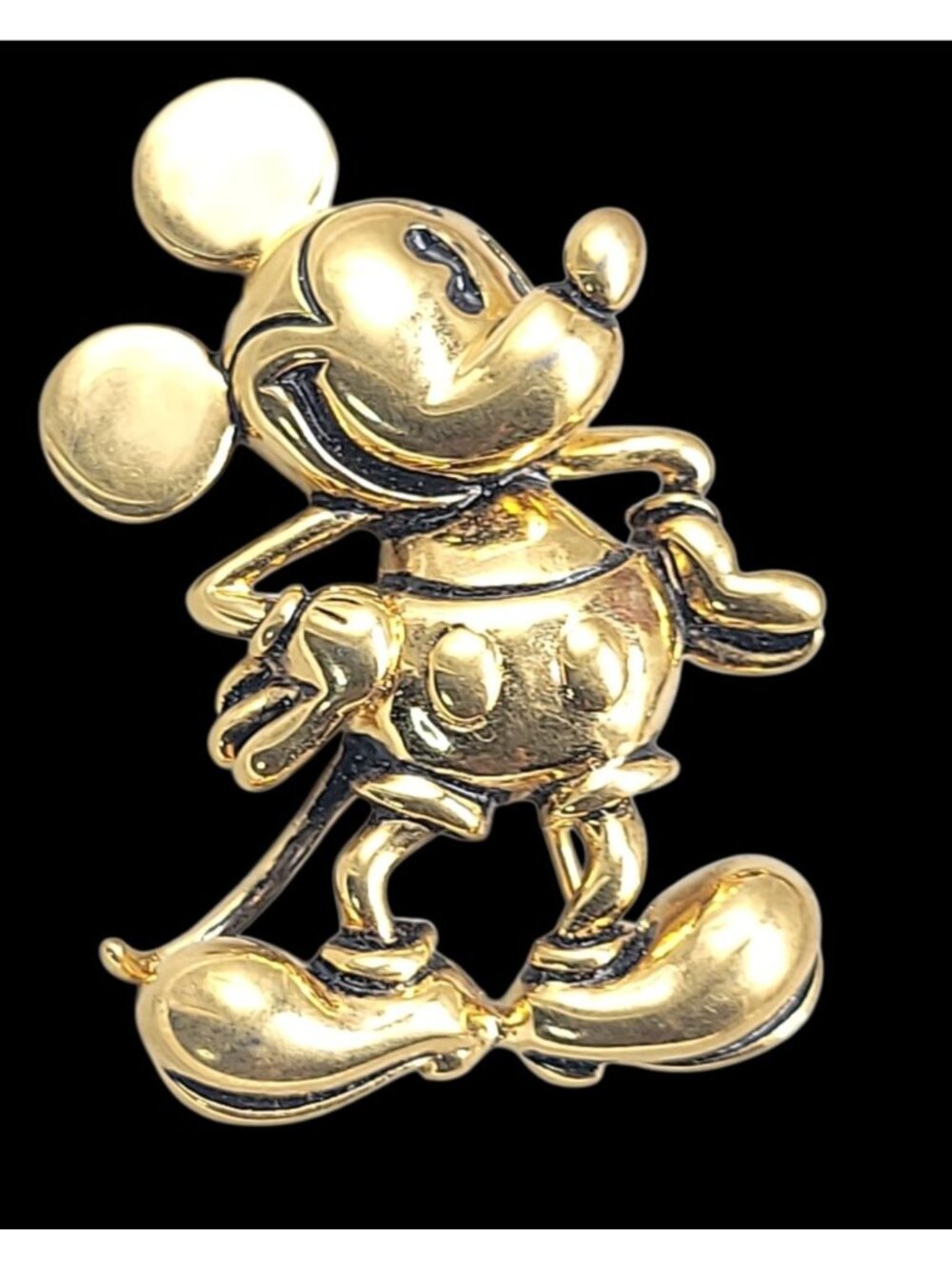 Vintage Napier Disney Mickey Mouse Brooch Pin Gold Tone Signed Collectible